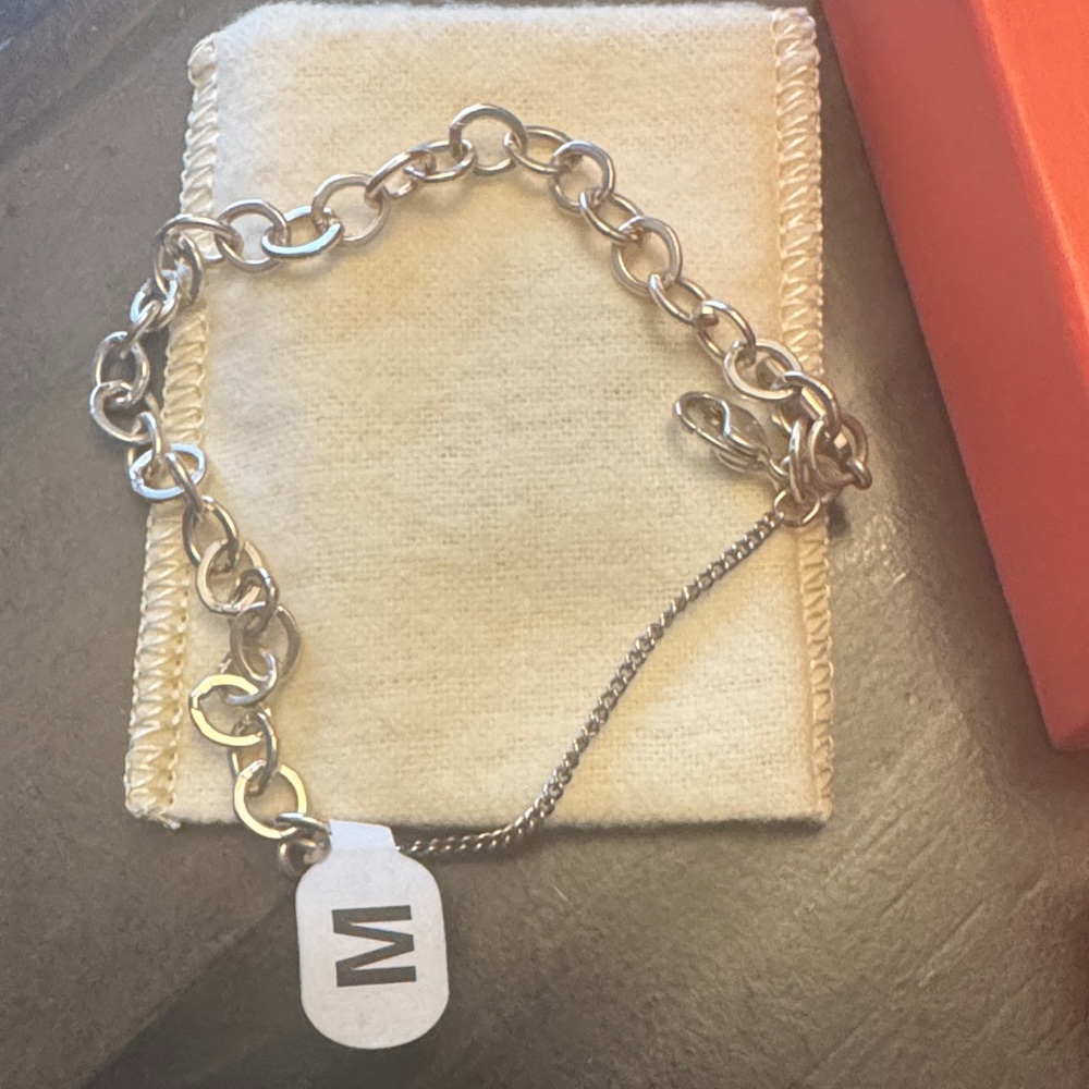 James Avery Silver Link Bracelet with Tag Charm